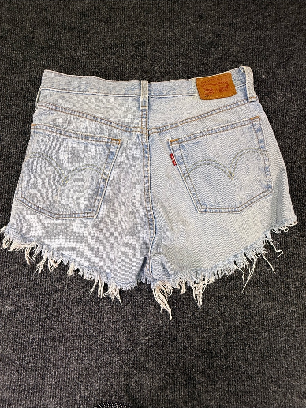Levi's Light Blue High-Rise Denim Cutoff Shorts 501